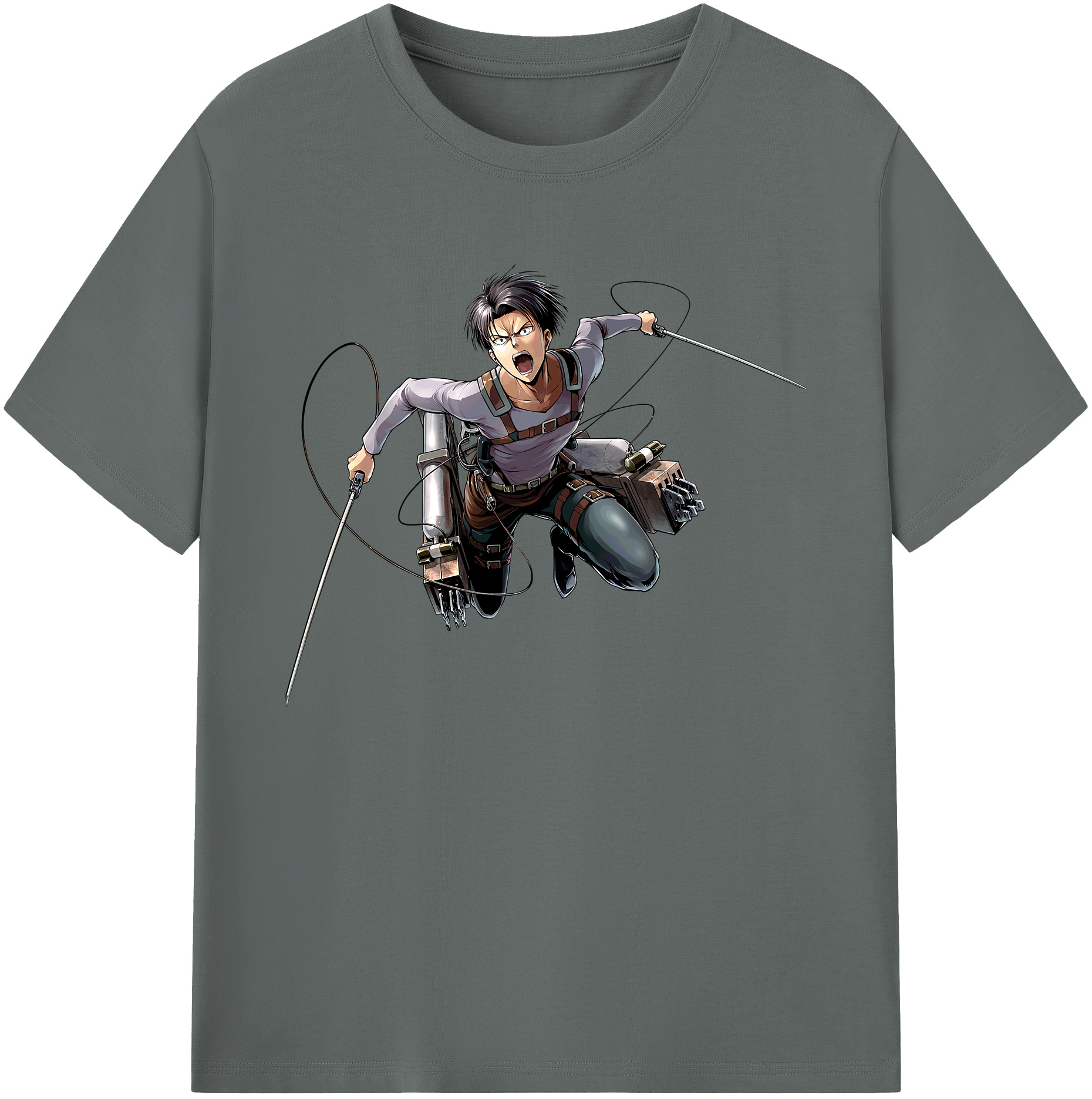 （画像用） 進撃の巨人 リヴァイ·アッカーマン Attack on Titan Levi Ackerman 綿100％ メンズ半袖Tシャツ｜肌触りやわらか＆通気性